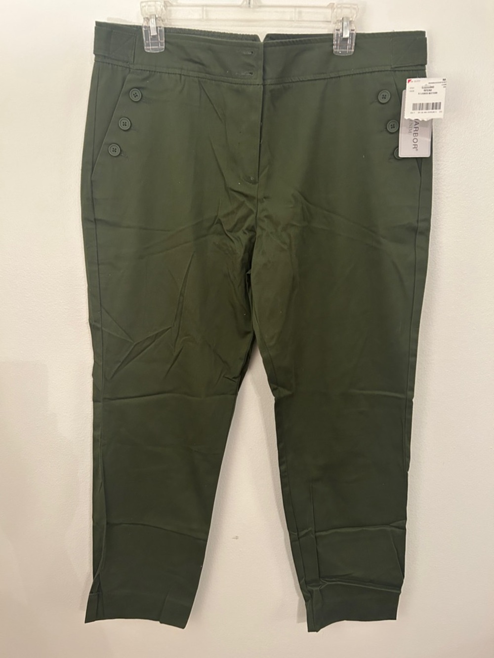 Sag Harbor Olive Green High-Waist Trousers